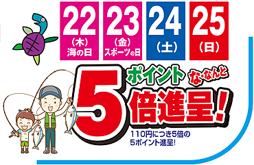 ポイント5倍進呈